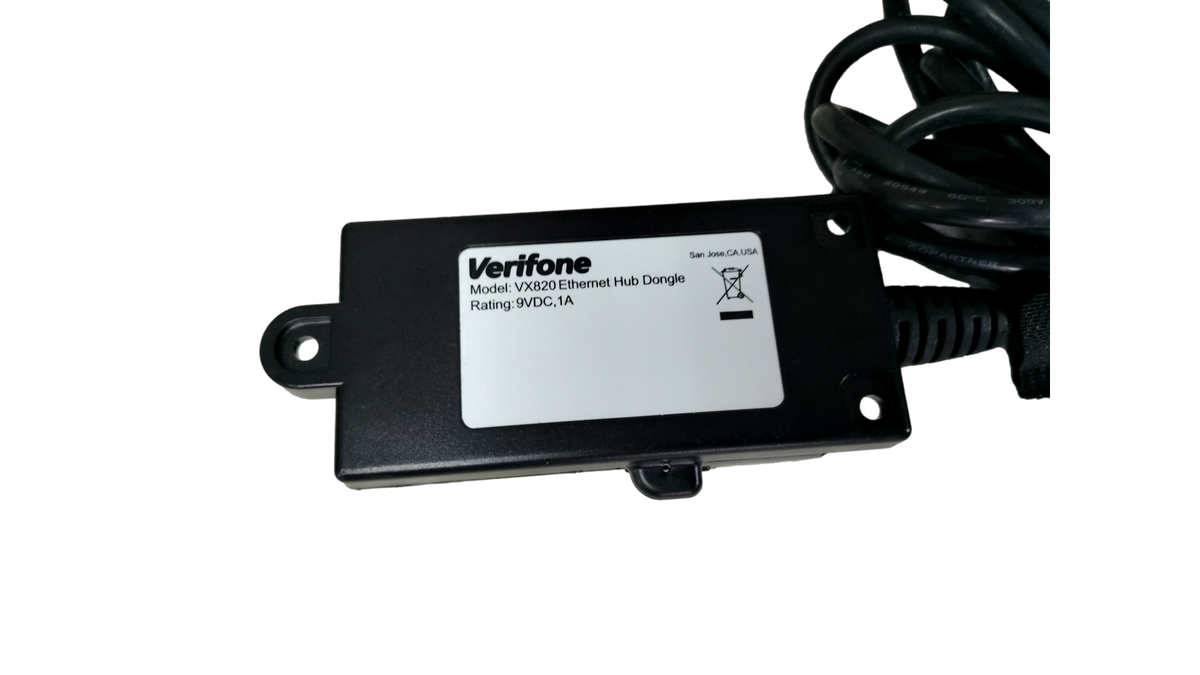 Verifone VX820 Ethernet Hub Dongle Module 9VDC 1A Power Supply Cable
