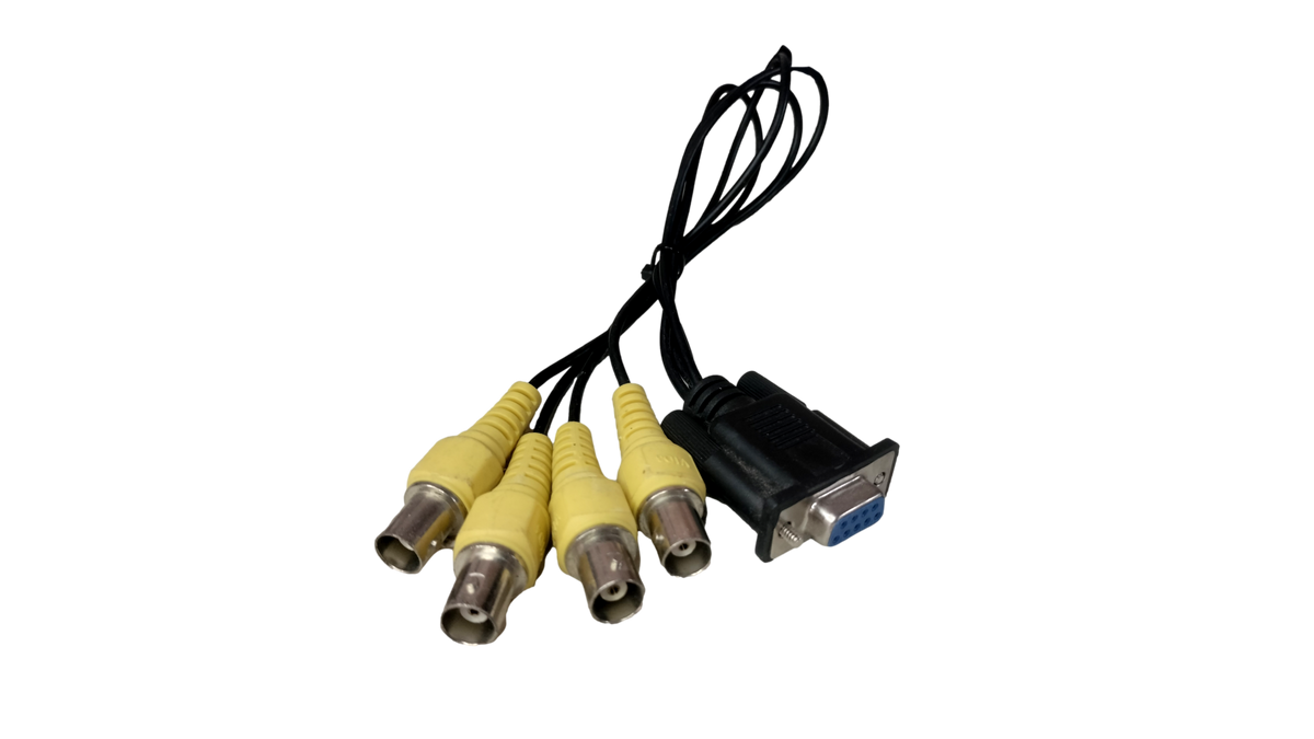 CCTV Security DVR DB9 Female to 4 BNC Male Video Capture Adapter Breakout Cable