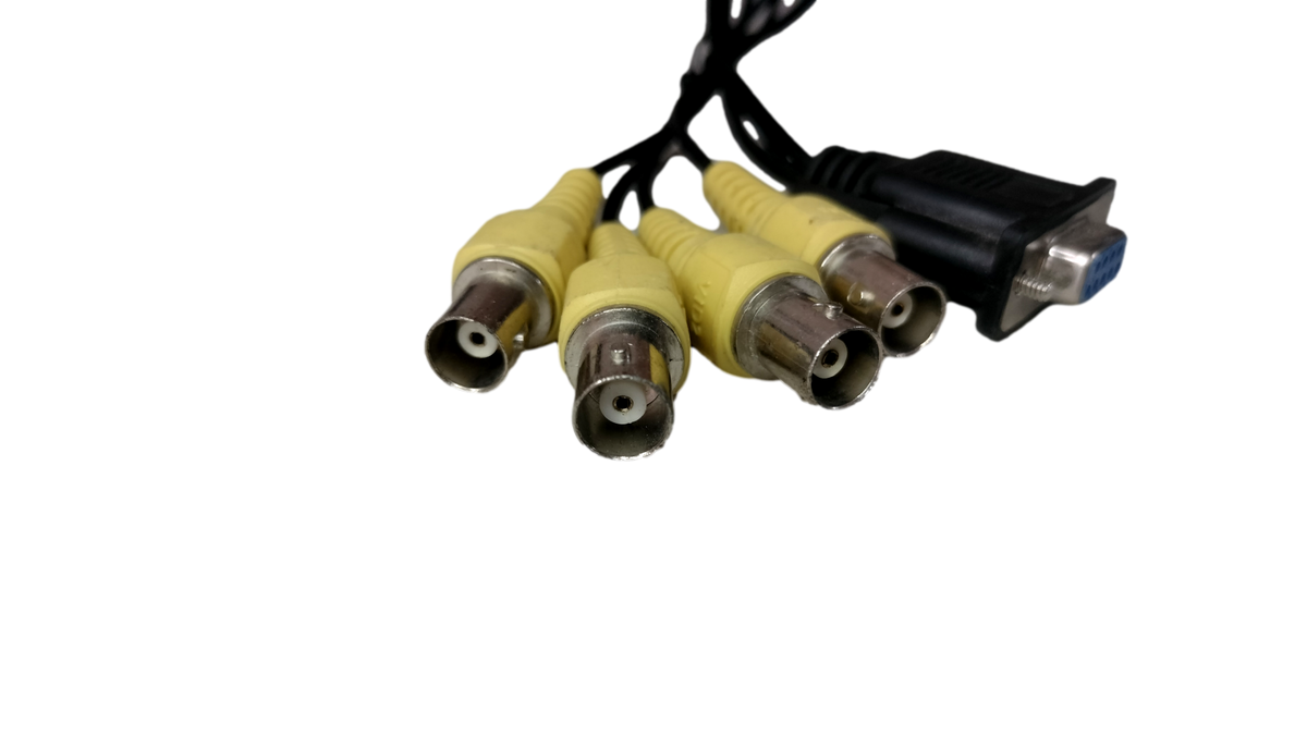 CCTV Security DVR DB9 Female to 4 BNC Male Video Capture Adapter Breakout Cable