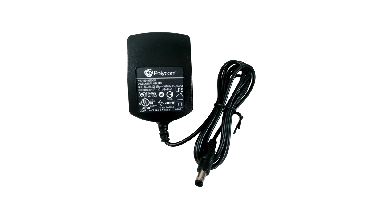 Polycom 48V 0.31A AC Power Supply 1465-43853-001 PSA15A-480P VoIP Phone