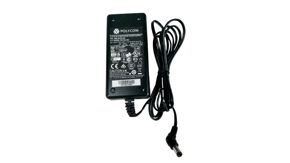 Polycom 48V 0.38A AC Power Supply Adapter Brick PSC18U-480 1465-42740-003