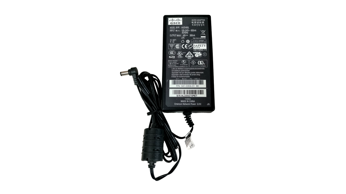 Cisco Systems 48V 380mA AC Power Supply Adapter Brick AA25480L 341-0306-01 B0