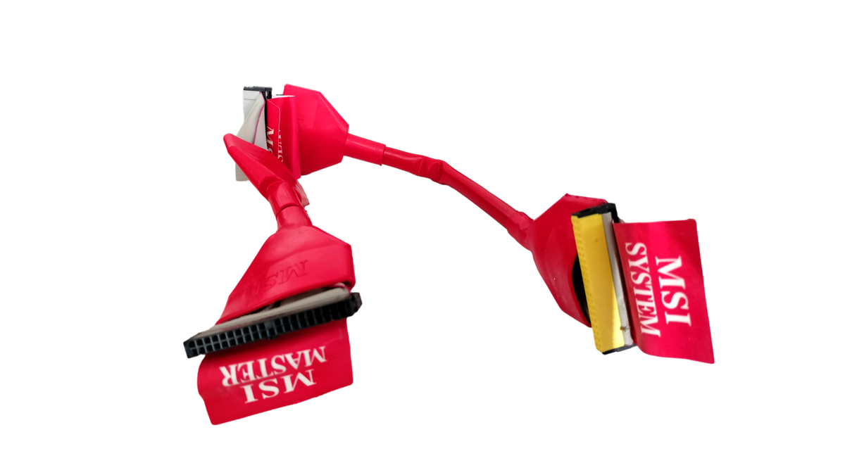 MSI Red Round 40 Pin IDE PATA Ribbon Cable Dual Drive System/Master/Slave