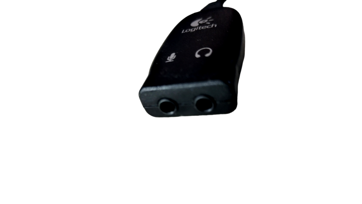 Logitech A-5572A USB to 3.5mm Headphone Mic Audio Jack Adapter External Sound Card