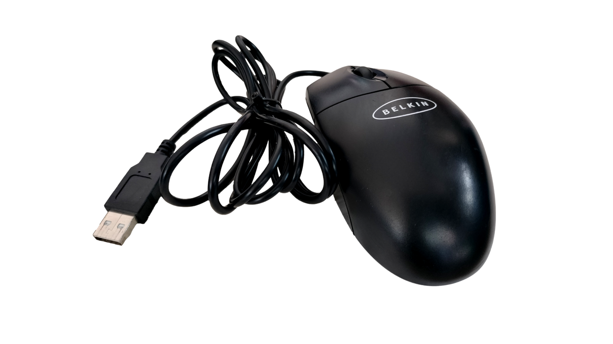 Belkin F8E812-BLK Wired USB Optical Mouse Black 3-Button with Scroll Wheel