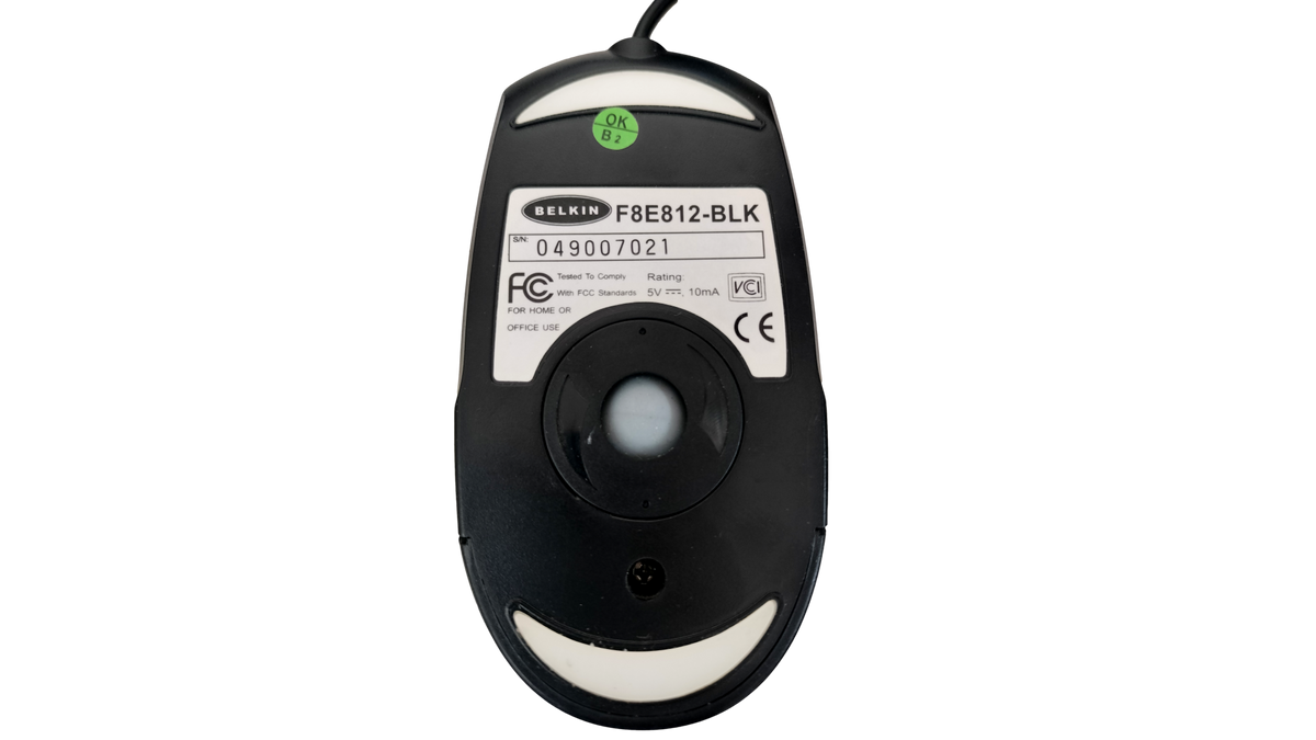 Belkin F8E812-BLK Wired USB Optical Mouse Black 3-Button with Scroll Wheel