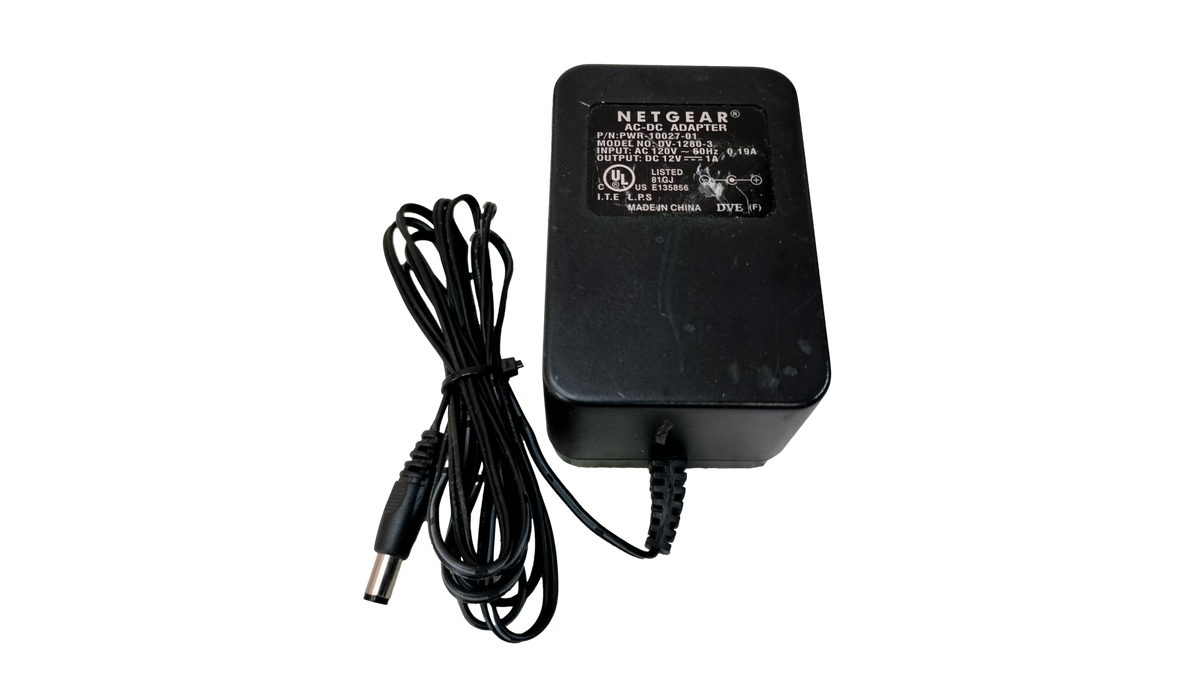 Netgear 12VDC 1A AC Adapter Power Supply DV-1280-3 / PWR-10027-01