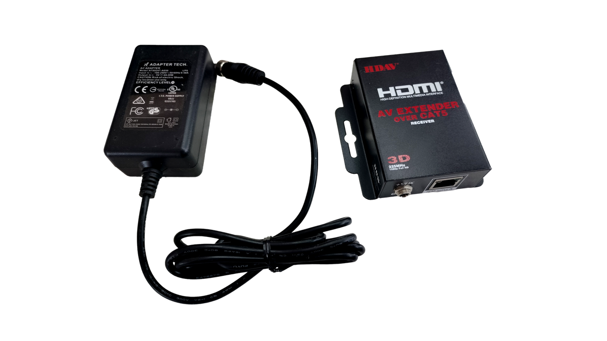 HDAV 3D HDMI Extender Receiver Over Cat5 / Cat6 (HD-C5S414a) w/ 5V Power Adapter