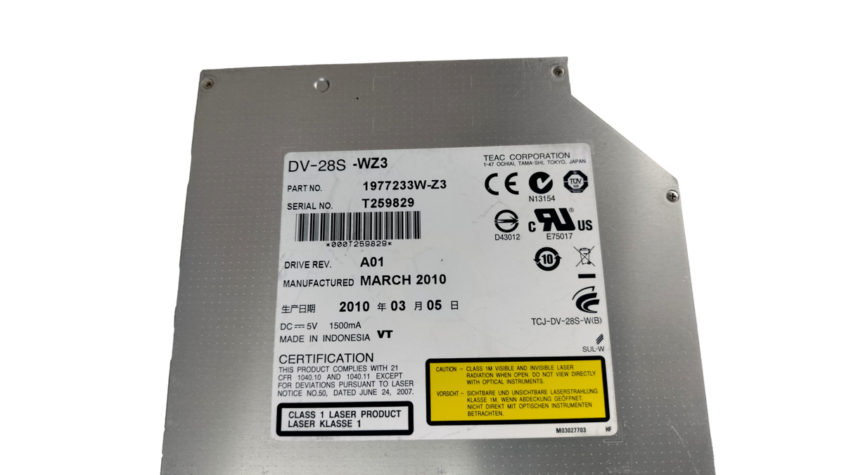 TEAC DV-28S-WZ3 Slimline 12.7mm SATA DVD-ROM Optical Drive 1977233W-Z3