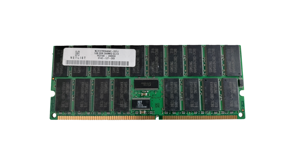 Netlist 1GB DDR 266MHz PC2100 CL2.5 Registered ECC Server Memory RAM Module NL9127RD64042-D21J