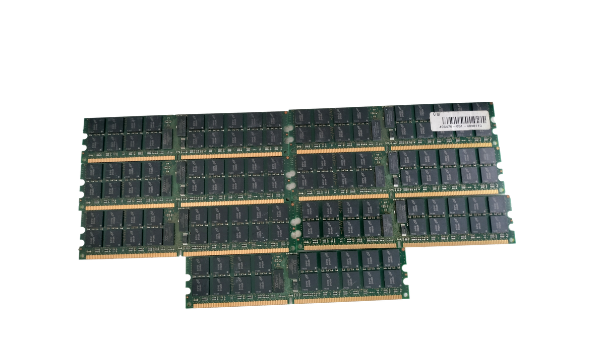 Lot of (7) HP / Micron 2GB 2Rx4 PC2-5300F DDR2-667 Fully Buffered ECC Server RAM Modules (HP P/N 397413-001 / 405476-001)