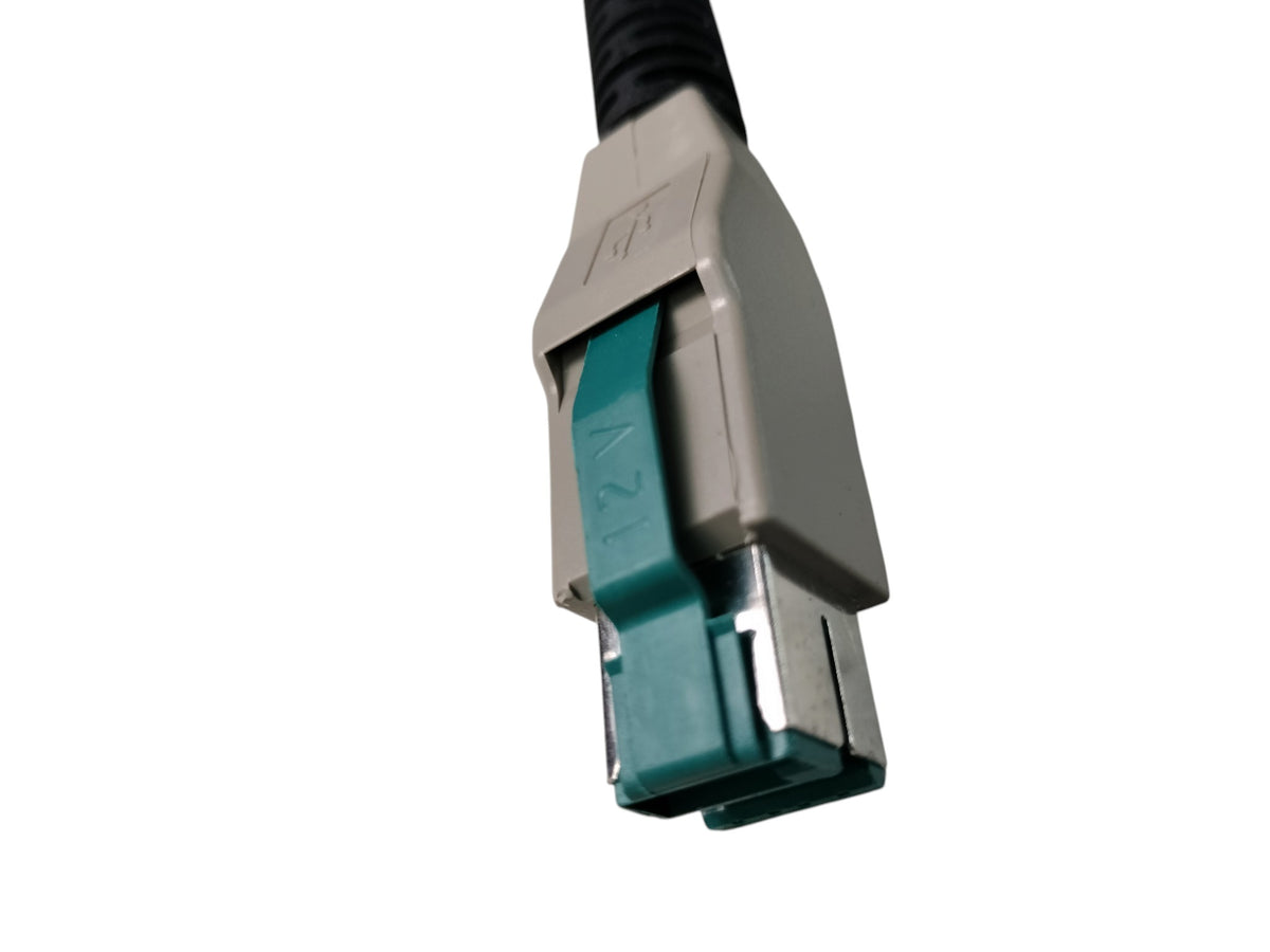 12V PoweredUSB to Right-Angle USB-C POS Cable CBL445-003-01-A REV A04