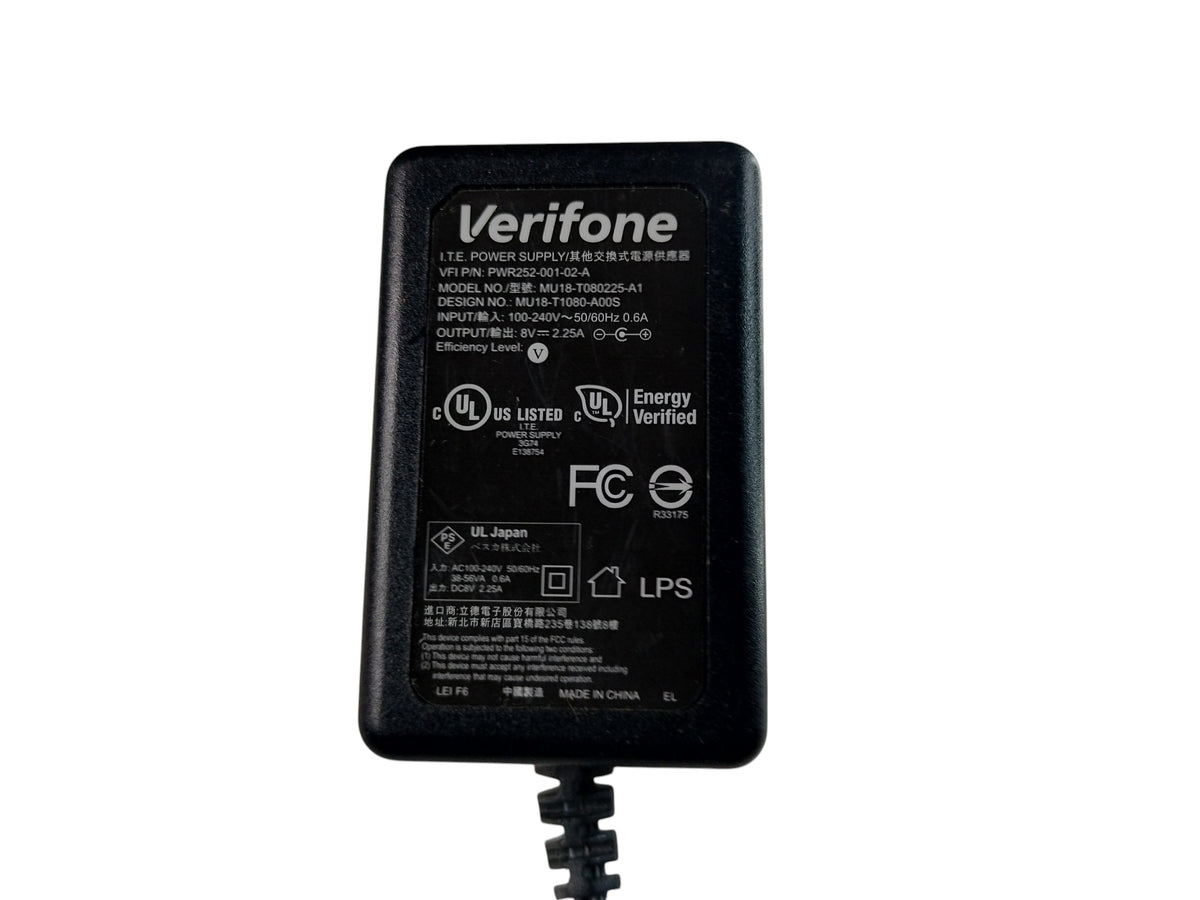 VeriFone 8V 2.25A Power Adapter Supply PWR252-001-02-A MU18-T080225-A1 VX520