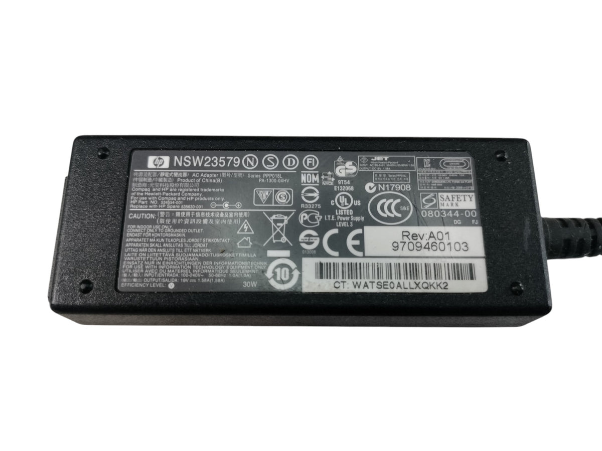 HP 534554-001 PA-1300-04HV PPP018L 535630-001 30W 19V 1.58A AC Power Adapter