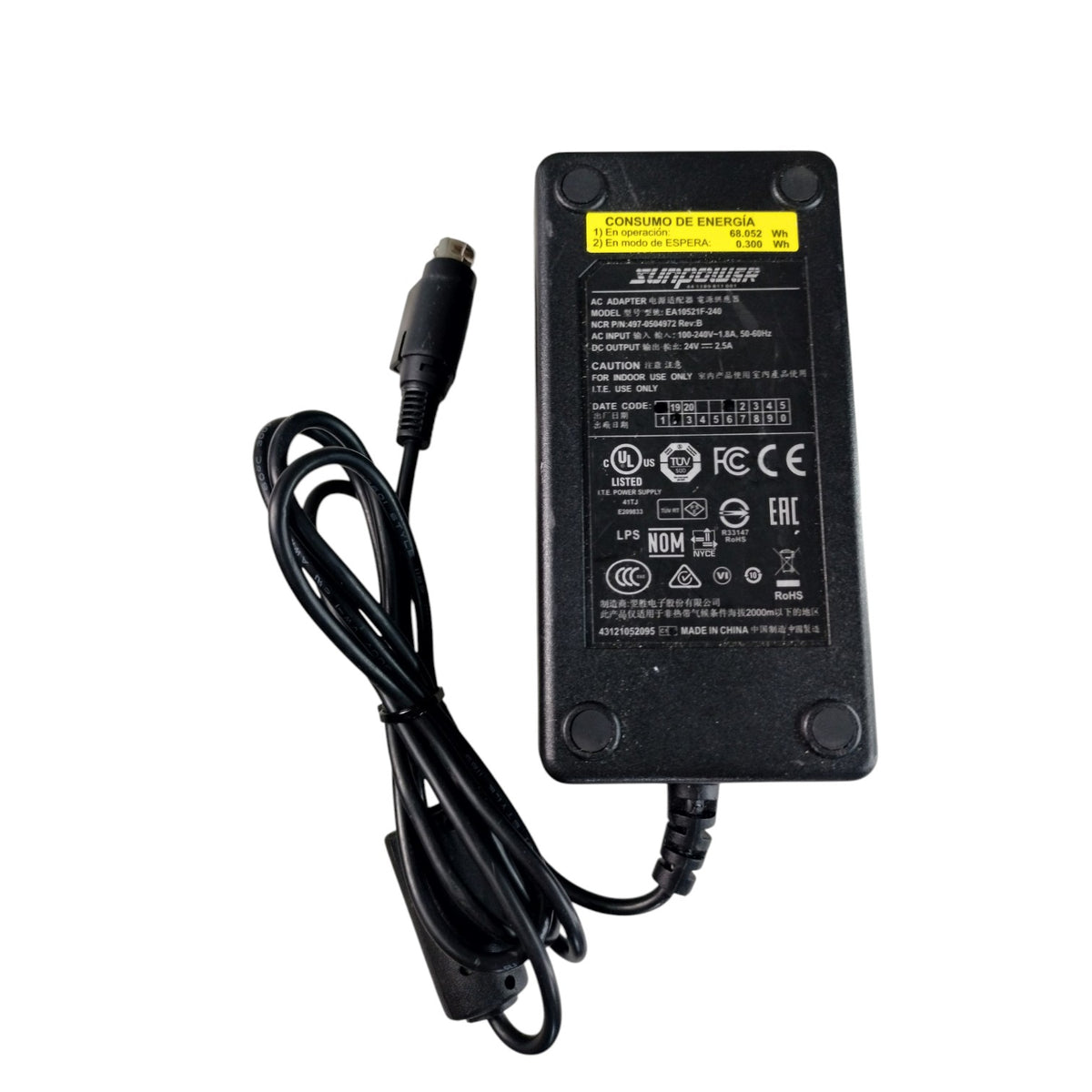 NCR EA10521F-240 497-0504972 24V 2.5A Receipt Printer Power Supply