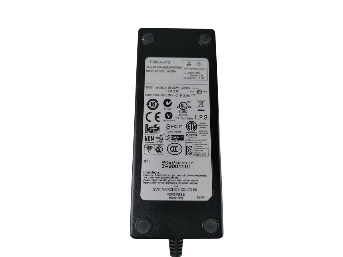 Star Micronics PS60A-24B DA-52B24 24V 2.15A Receipt Printer Power Supply