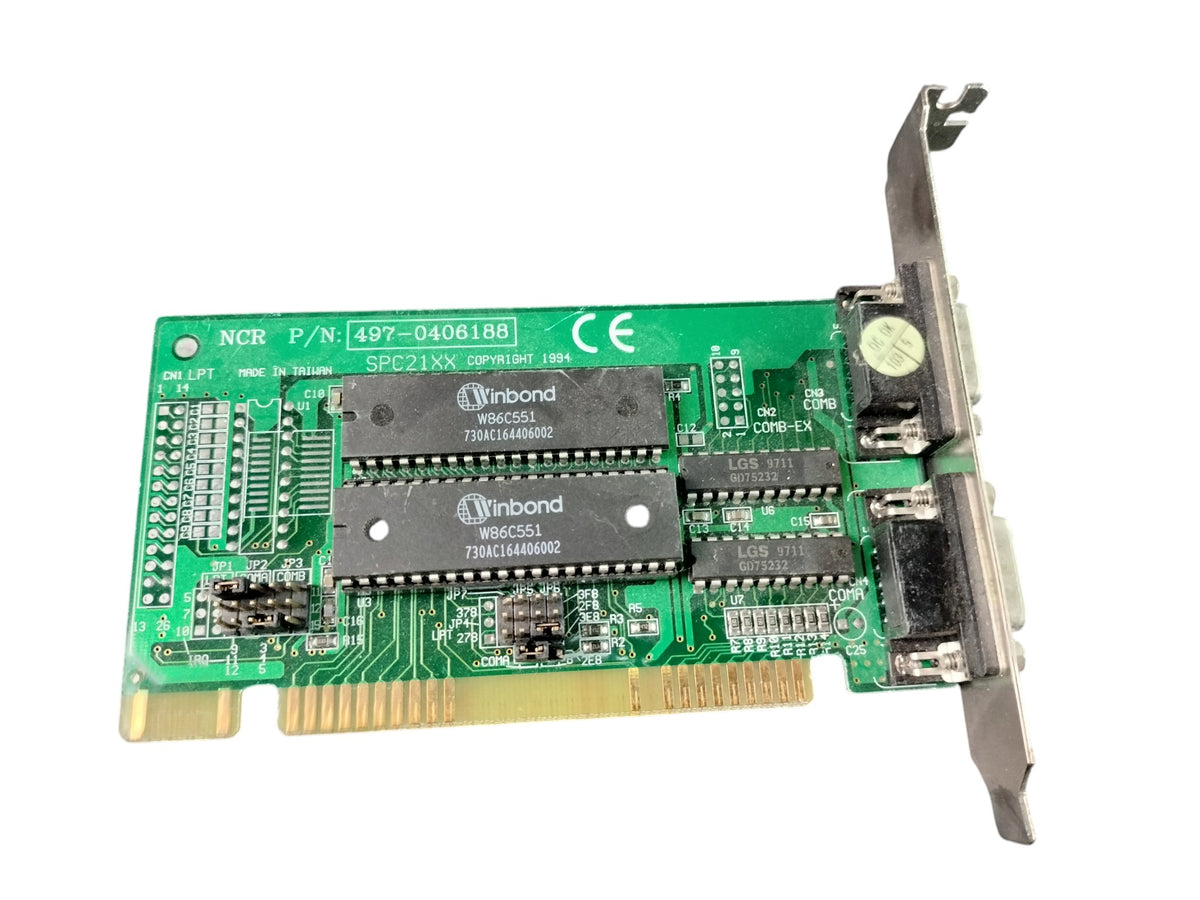 NCR 497-0406188 Dual DB9 Serial ISA Expansion Card SPC21XX