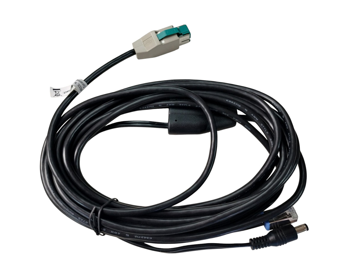 Datalogic 90A052311 Rev B Powered USB to RJ45 & DC Plug POS Scanner Cable