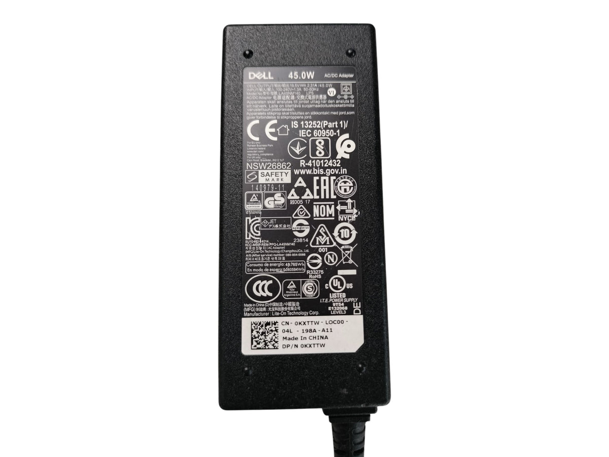 Genuine Dell 45W AC Adapter Charger LA45NM140 0KXTTW 19.5V 2.31A 4.5mm Tip +Cord