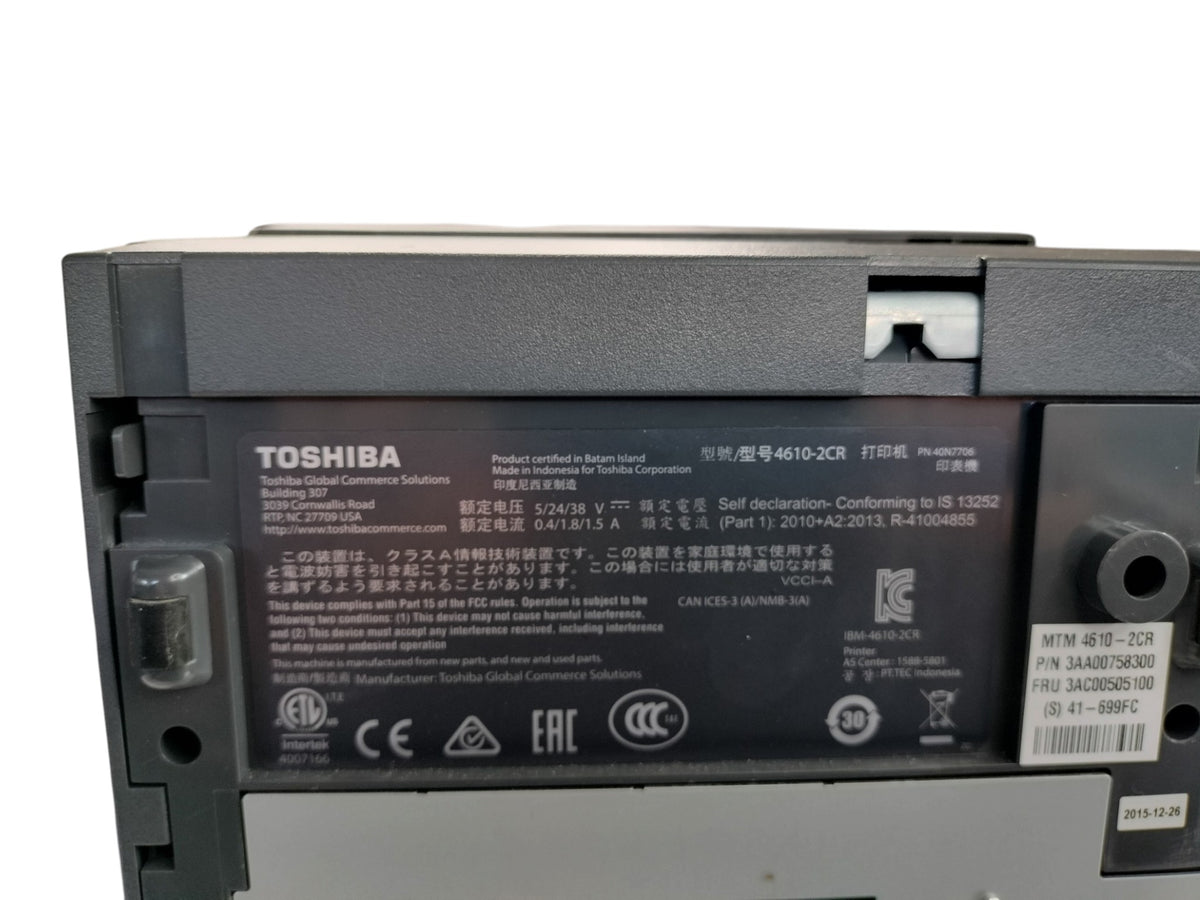 Toshiba IBM 4610-2CR SureMark Dual Station POS Receipt Check Printer 3AC00505100