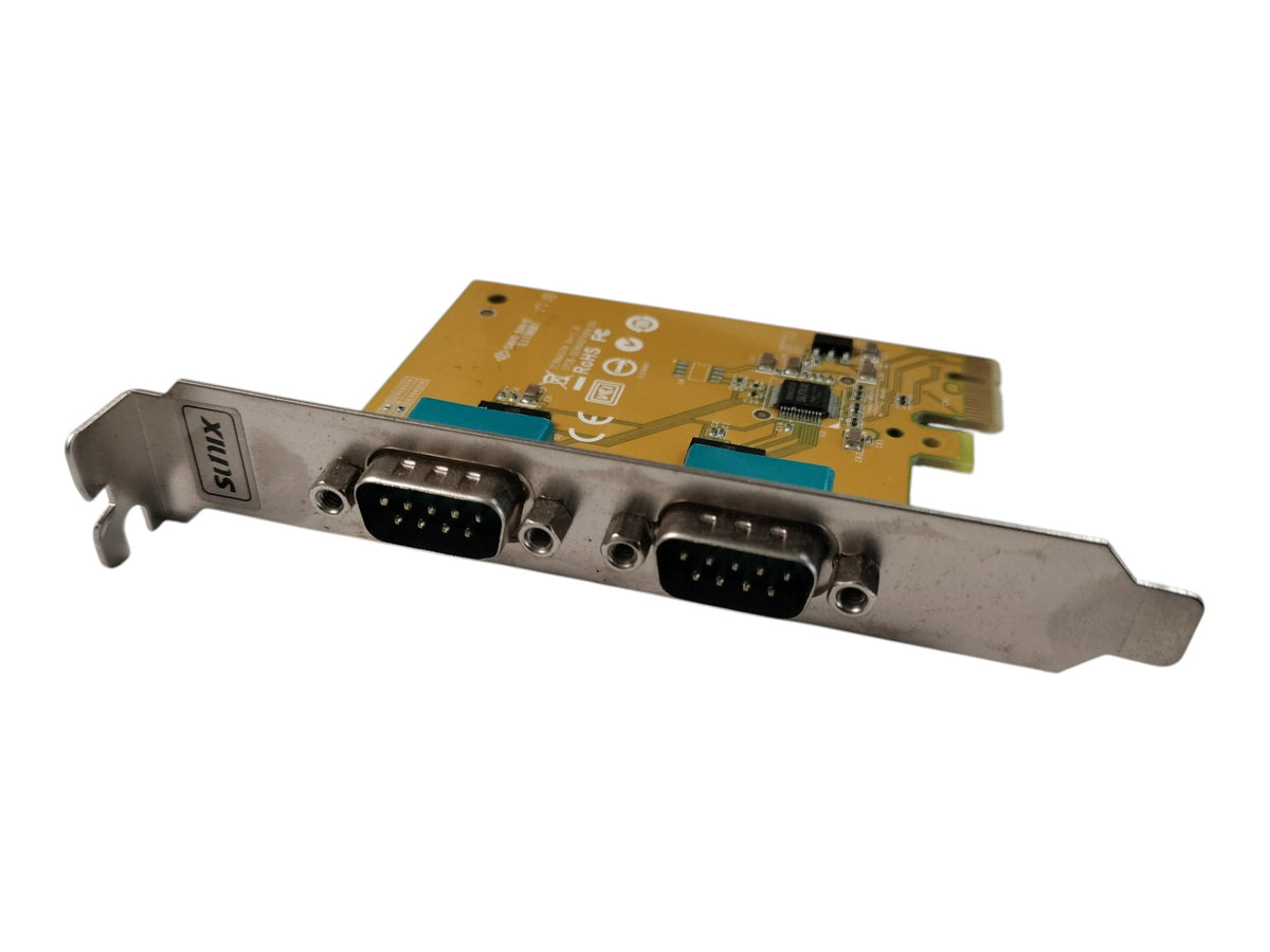 SUNIX SER5437A 2-Port RS-232 DB9 Serial PCI Express PCIe x1 Card 04011-00300100