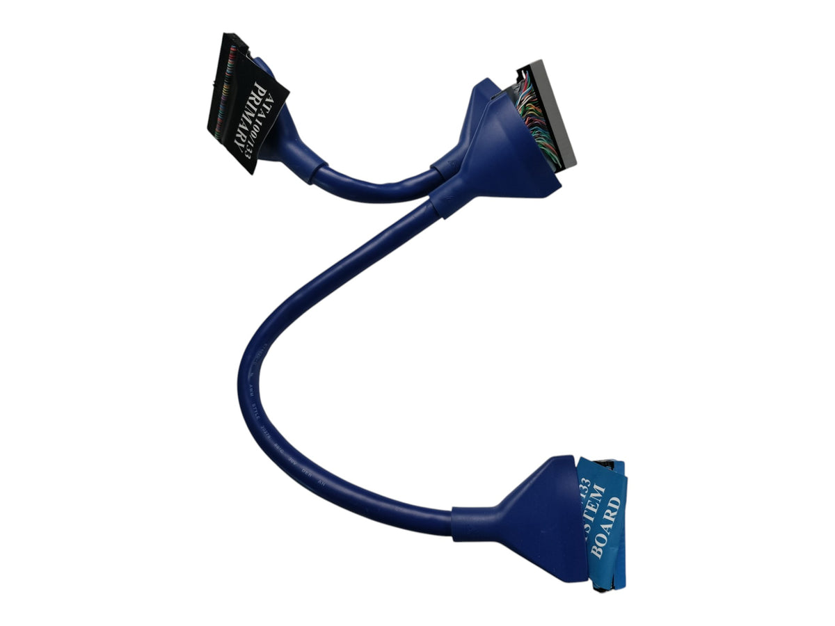 Round IDE PATA Cable 40-Pin 80-Wire ATA100/133 Dual Drive Master/Slave Blue 24"