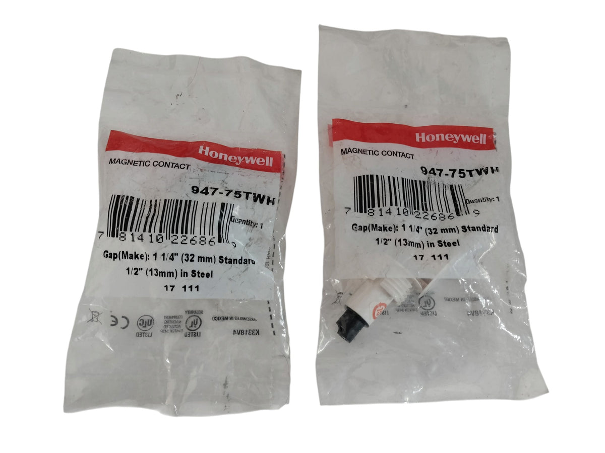 Lot of 2 Honeywell 947-75TWH 3/4" Recessed Steel Door Magnetic Alarm Contacts