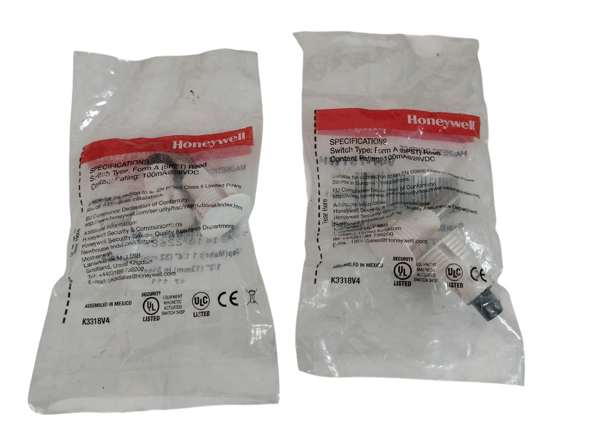 Lot of 2 Honeywell 947-75TWH 3/4" Recessed Steel Door Magnetic Alarm Contacts