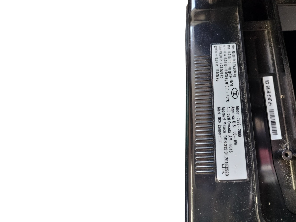 NCR RealScan 7879 7879-2000 Bi-Optic 2D POS Barcode Scanner & 30lb Scale Ethernet
