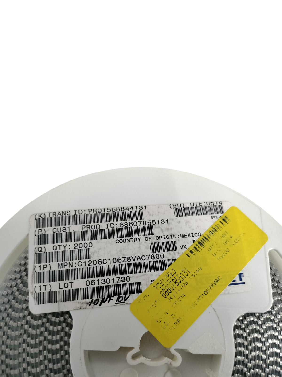 Reel of ~1880 KEMET C1206C106Z8VAC7800 10uF 10V 1206 SMD Ceramic Capacitors MLCC