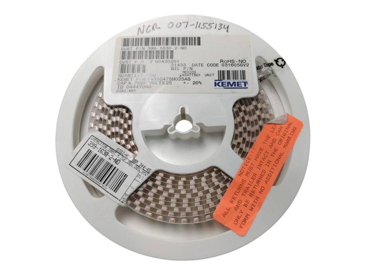 Partial Reel KEMET T491C475M025AS 4.7uF 25V 20% SMD Tantalum Capacitors C 6032nic Components & Semiconductors > Capacitors