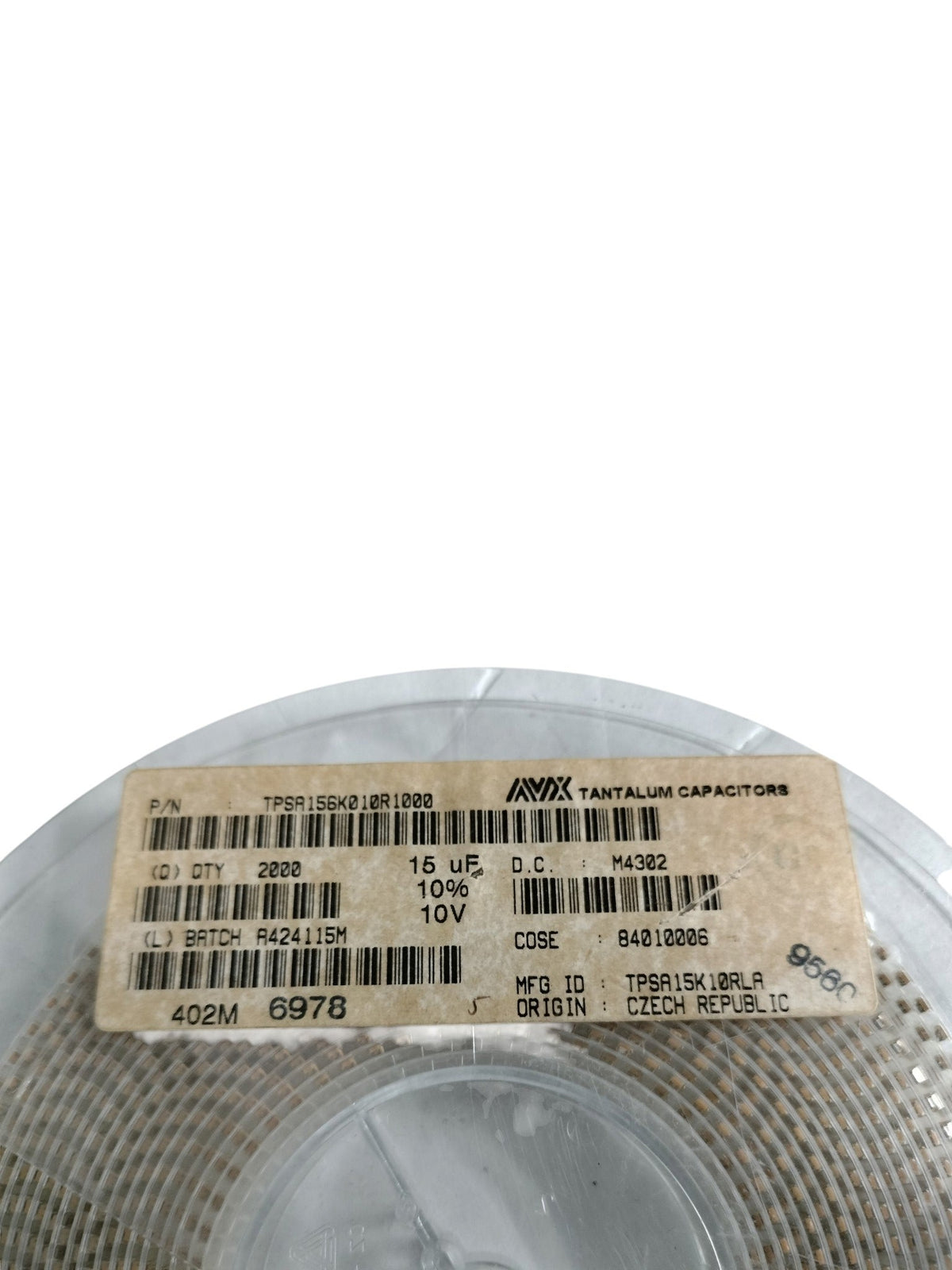 Partial Reel AVX TPSA156K010R1000 15uF 10V 10% SMD Tantalum Capacitors Case A