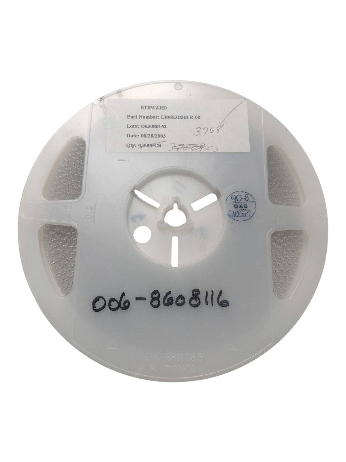 Partial Reel Steward Laird LI0603D301R-00 300 Ohm 0603 SMD Ferrite Bead 8608116