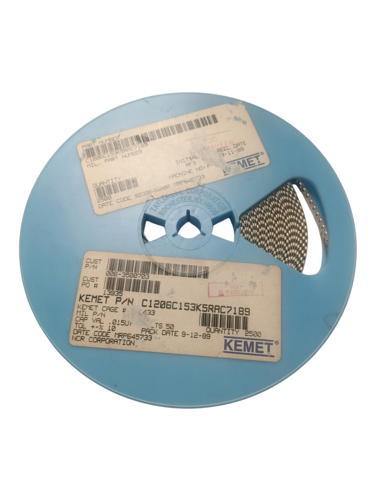Partial Reel KEMET C1206C153K5RAC 0.015uF 15nF 50V 10% X7R 1206 SMD Capacitors