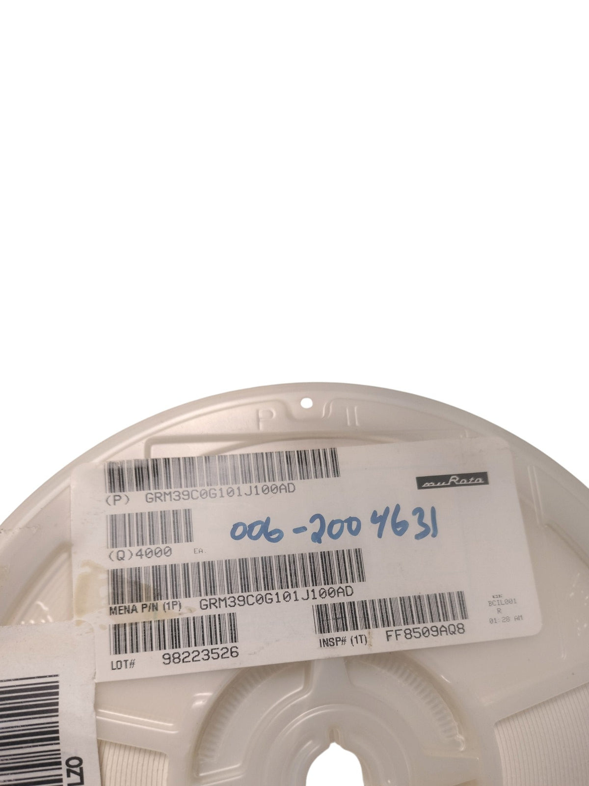 Partial Reel Murata GRM39C0G101J100AD 100pF 100V 5% C0G NP0 0603 SMD Capacitors
