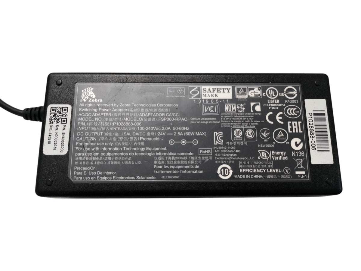 Genuine Zebra P1028888-006 FSP060-RPAC 24V 2.5A 60W AC Power Adapter GK420d GX420