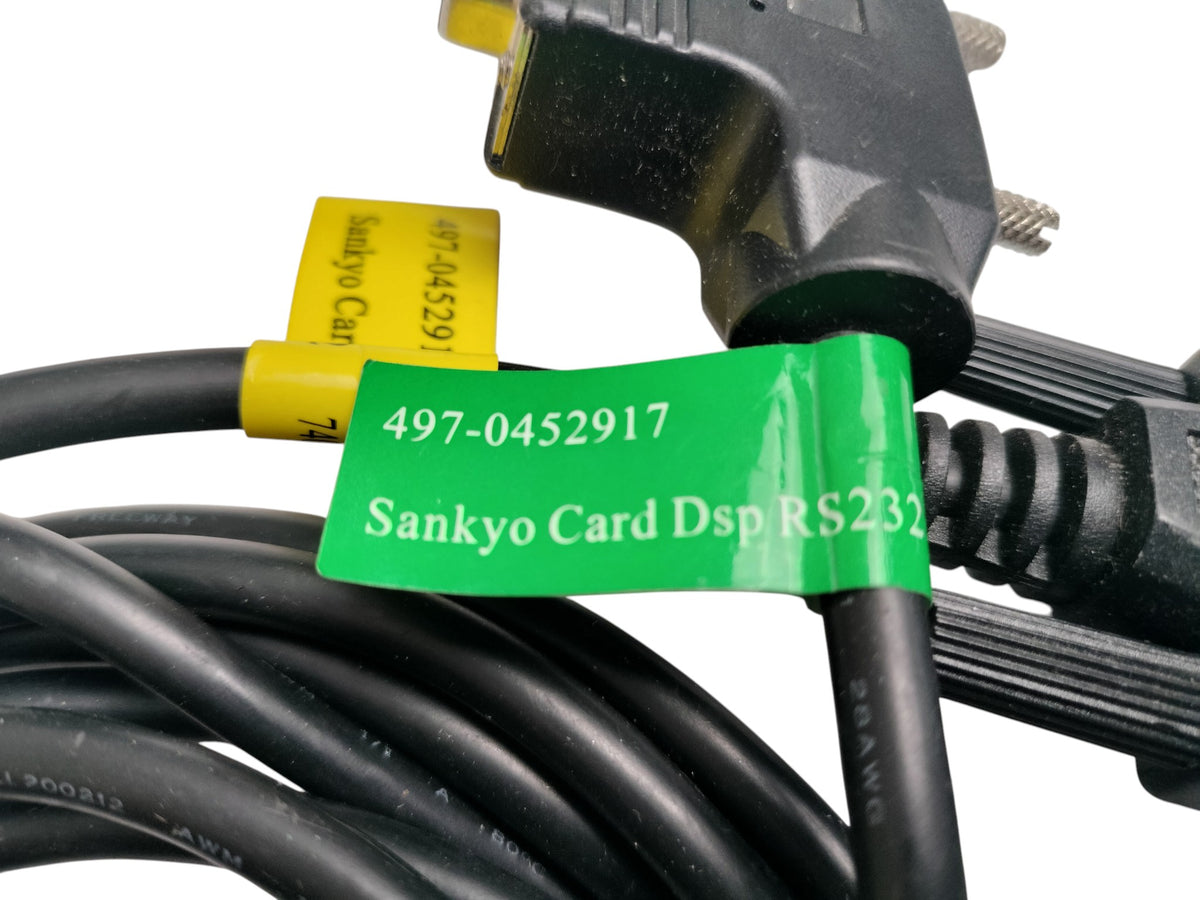 Genuine NCR 497-0452917 Sankyo Card Dsp RS232 Serial Cable DB9F Angled Kiosk ATM