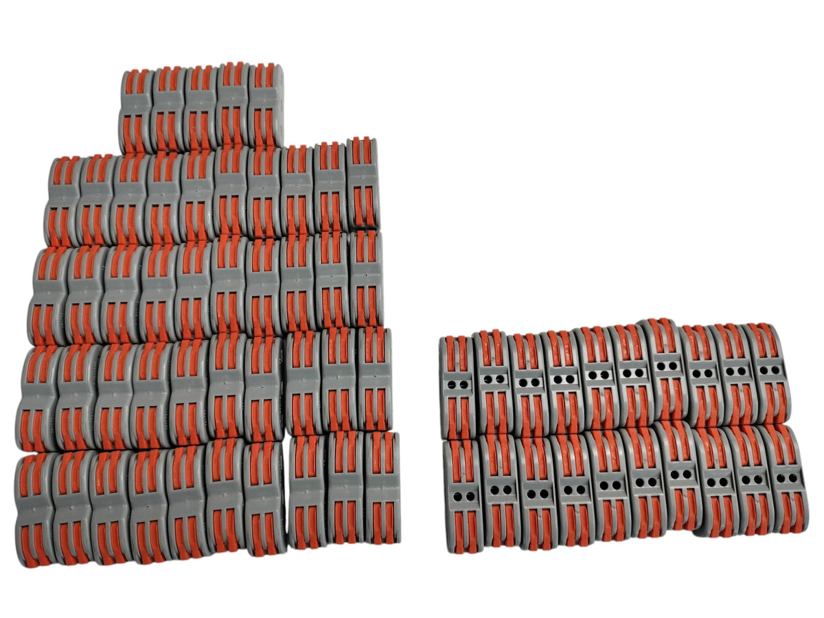 Lot of 65 PCT-2122 SPL-2 Inline 2-Way Lever Wire Nut Connectors 2-In 2-Out L/N