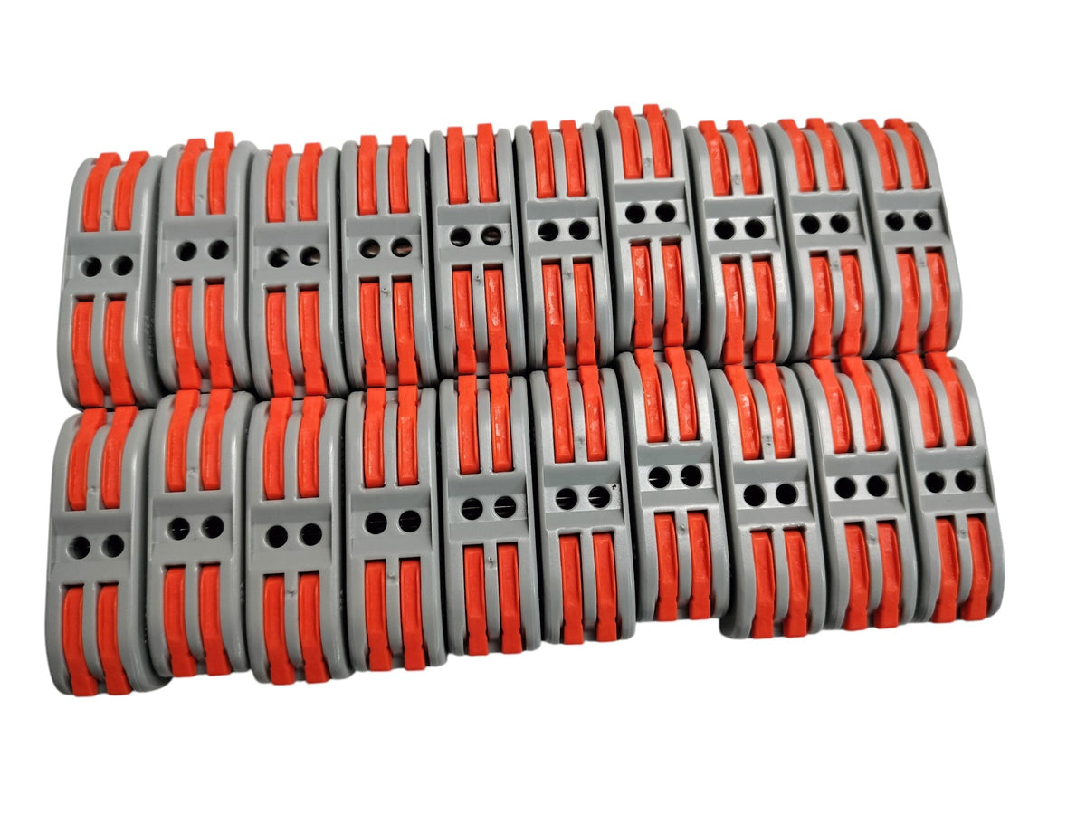 Lot of 65 PCT-2122 SPL-2 Inline 2-Way Lever Wire Nut Connectors 2-In 2-Out L/N