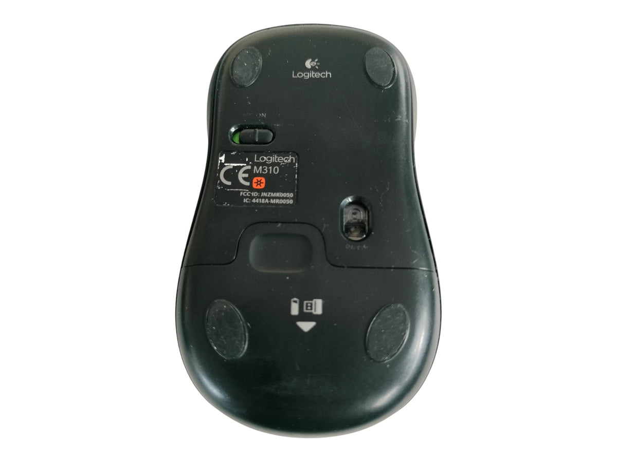 Lot of 2 Logitech M310 Wireless Optical Mouse Silver/Black + Unifying Receivers