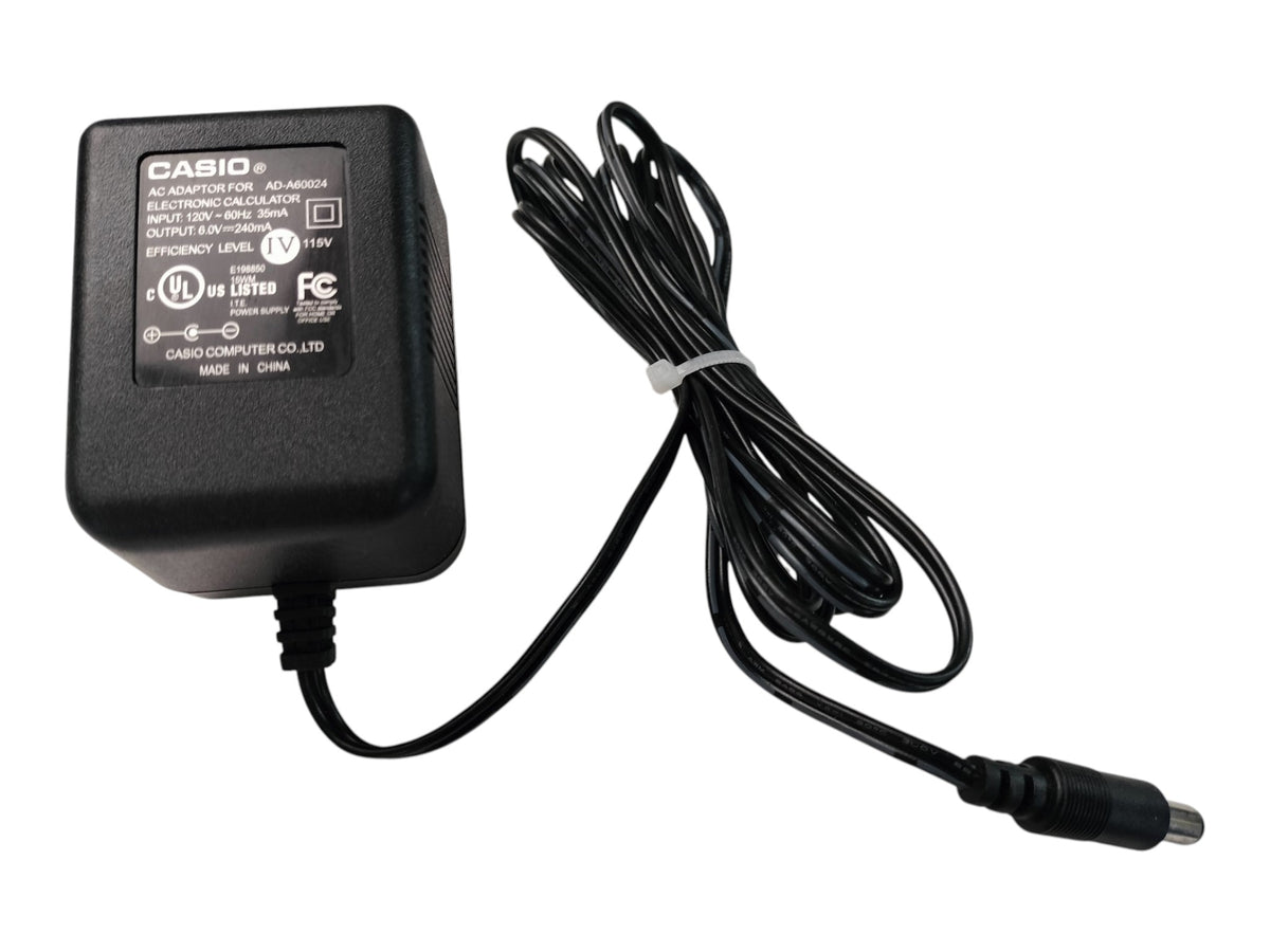 Genuine Casio AD-A60024 AC Power Adapter 6V 240mA Calculator HR-100TM HR-150TM