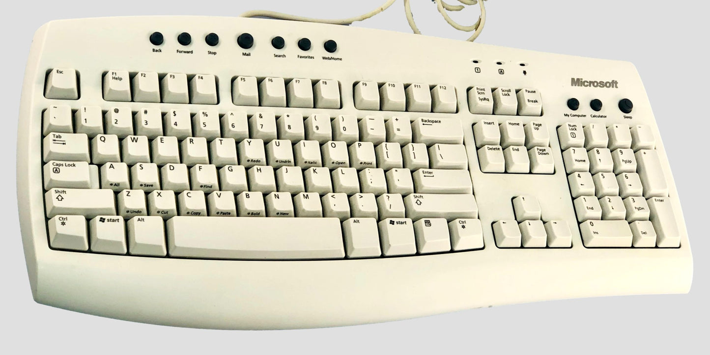 Vintage Microsoft Internet Keyboard PS/2 RT9443  X09-71487