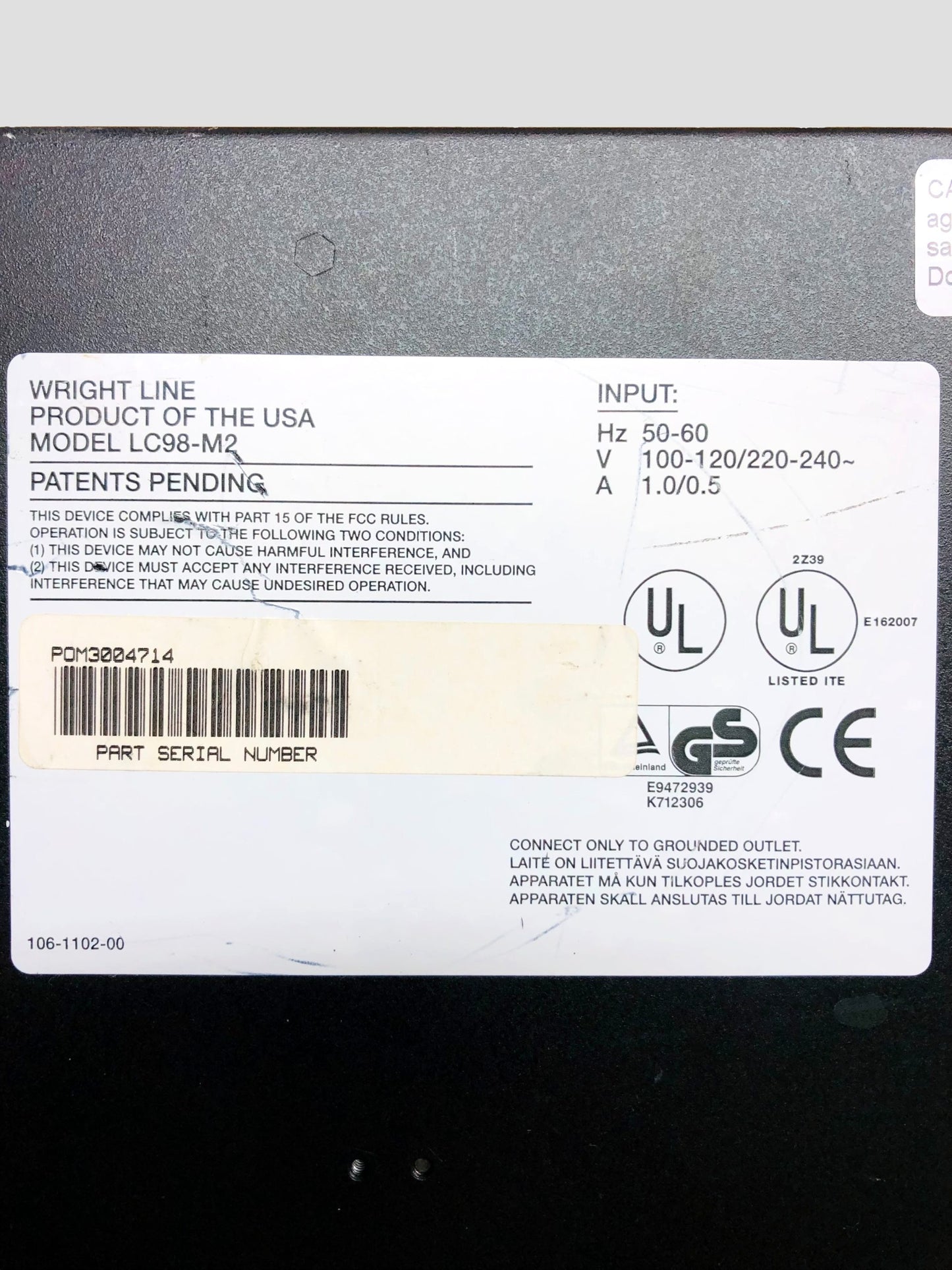 Wright Line LC98-M2 LAN Mgmt 8 Port KVM Switch
