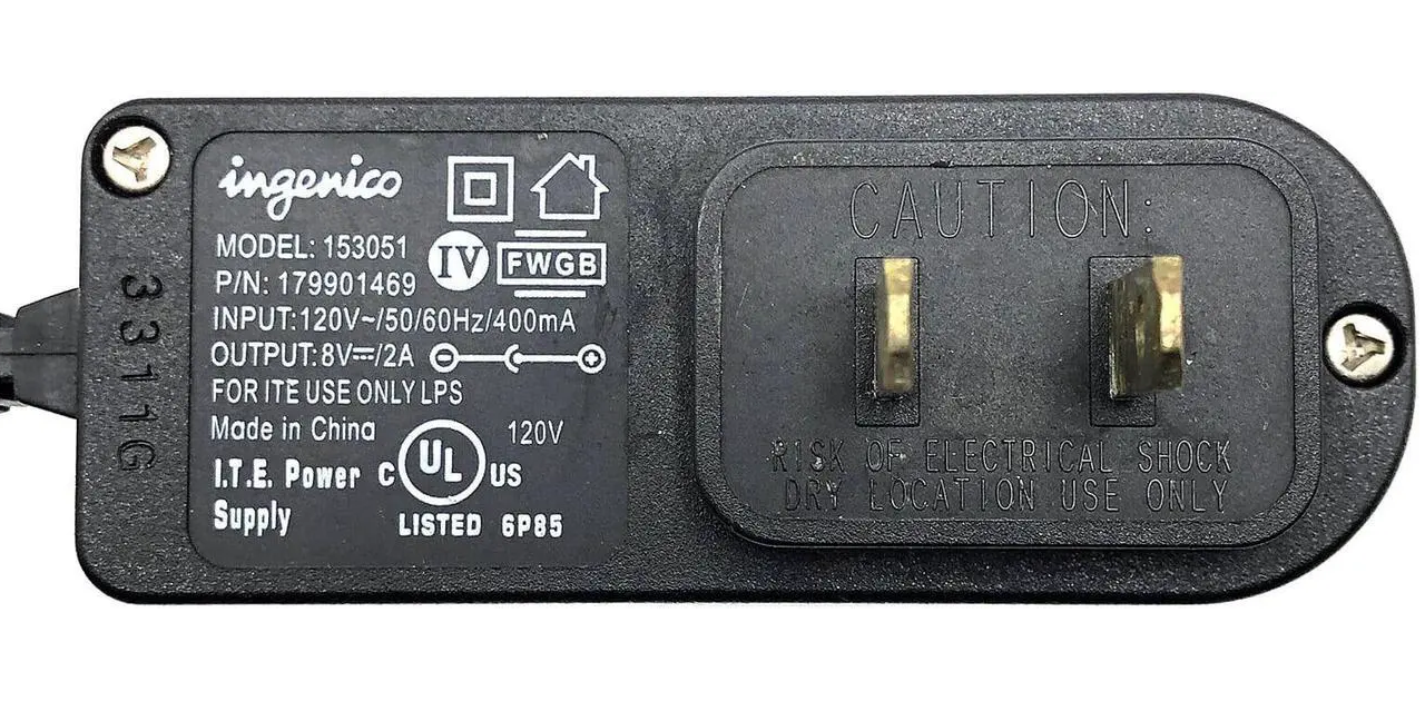 New Genuine Ingenico 8V 2A Power Supply AC Adapter 5.5x2.1mm 153051