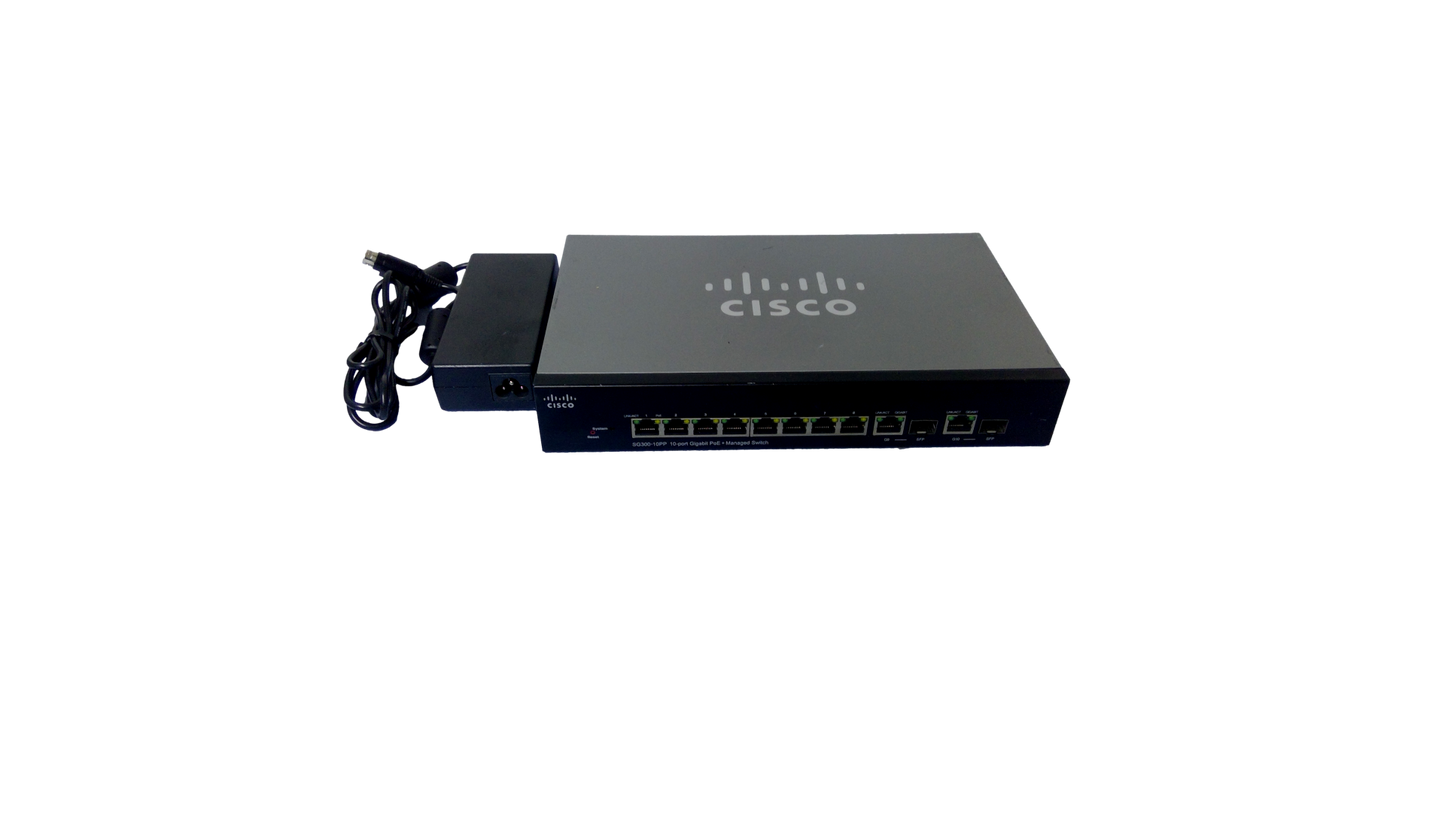 Cisco SG300-10PP 10PORT GIGABIT PoE+MANAGED SWITCH (W-POWER SUPPLY)