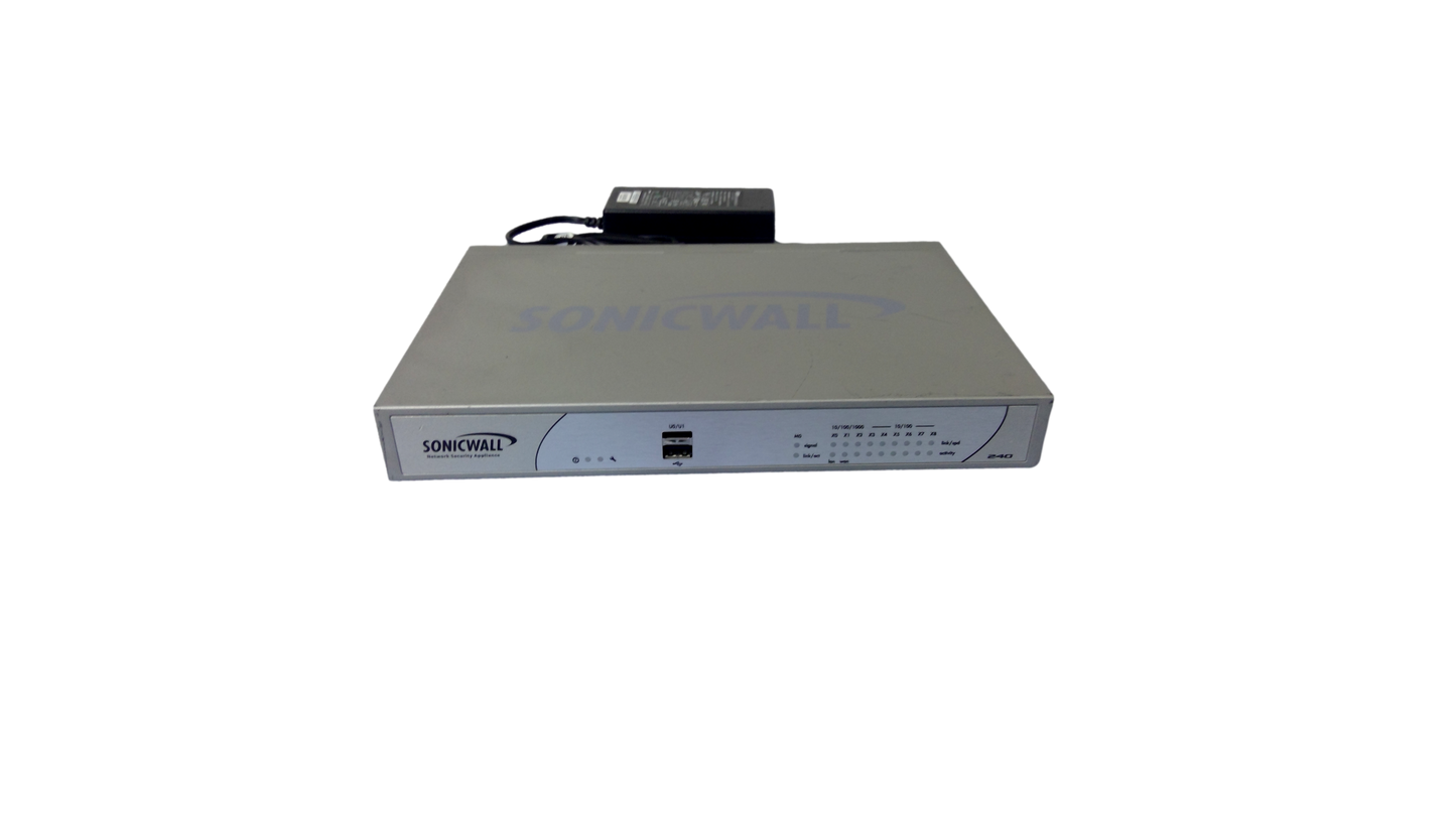 SONICWALL NSA240 APL19-05C FIREWALL NETWORK SECURITY APPLIANCE W/POWER SUPPLY