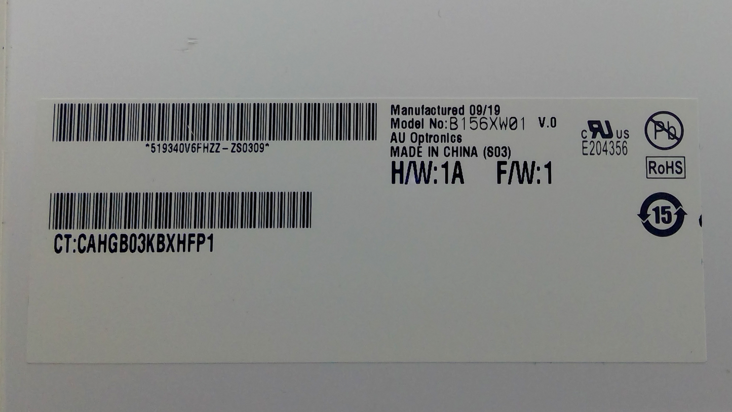 AU Optronics 15.6" Laptop LCD Screen Display B156XW01 V.0