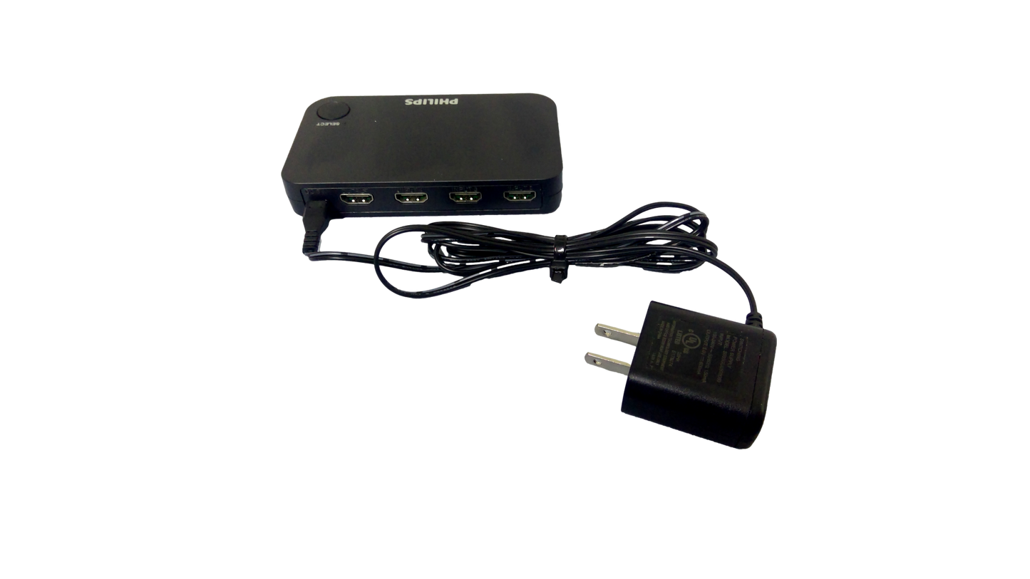 Philips SWV9484B/27 4K UHD 4-Port HDMI 2.0 Switch Box W Power Supply