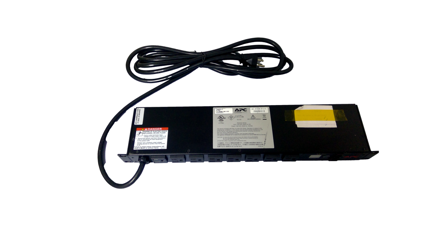 APC Rack Mount PDU, Switched Rack 120V/15A, (8) Outlets, 1U Horizontal Rackmount