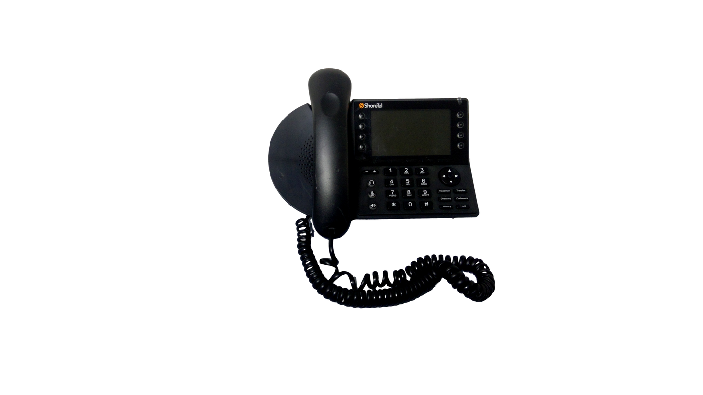 ShoreTel 485G Black 8 Line VoIP Business Phones w/ Stands/Handsets IP485G